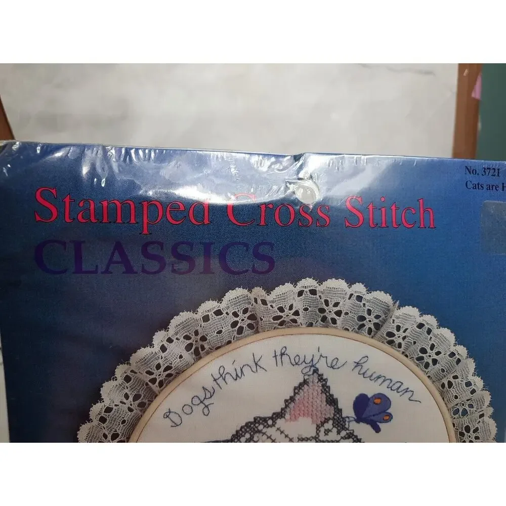 Design For The Needle Stamped Cross Stitch Kit Cats Are Human 7